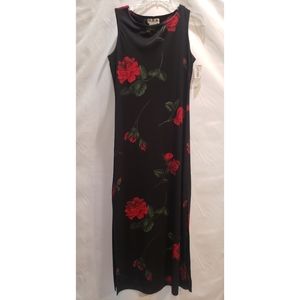 G.A.S. Co. Black Floral Sleeveless Maxi Dress - Junior Size M (7-9) - NWT